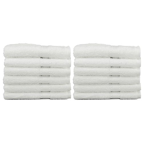 13x13- Premium Plus White Washcloths -1.4Lb/doz 100% Cotton