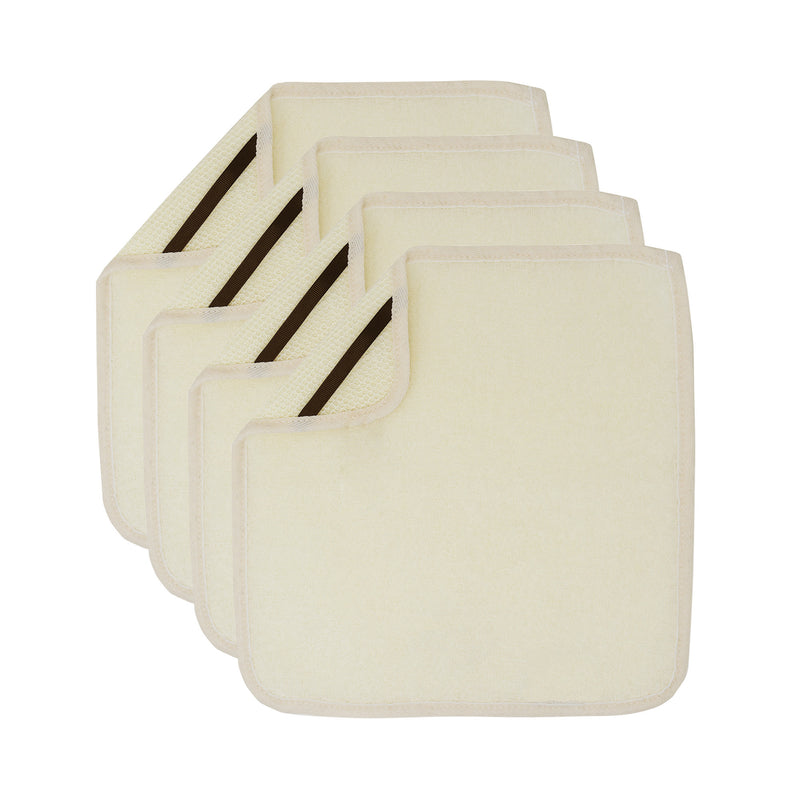 Load image into Gallery viewer, Face washcloth, Luxury Washcloths,  washcloth set, Baby and Kids washcloths, Bath Towel Sets, Bathroom towel set, beige washcloths,  Dual-Sided, Soft and Exfoliating, beige, terrycloth and nylon, Crafty Cloth Inc, hang washcloth, hotel washcloth, loofah, sponge, exfoliate, skin care, personal care, gift, cleaning cloth, Body washcloth, body, face, bath accessories
