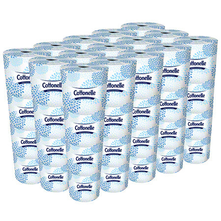 Load image into Gallery viewer, Bulk Case: Cottonelle Professional Toilet Tissue (17713) - 60 Individually Wrapped Rolls. Features soft, white, 2-ply bath tissue with 451 sheets per roll, totaling 27,060 sheets per case. Suitable for commercial use.
